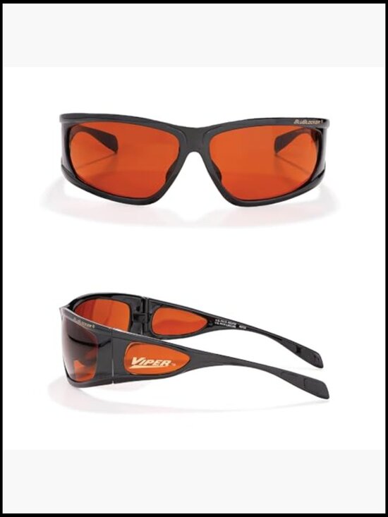 Viper Wrap Sunglasses, UV & Blue Light Protection, Rubberized Grip, Nylon Frame main image 5